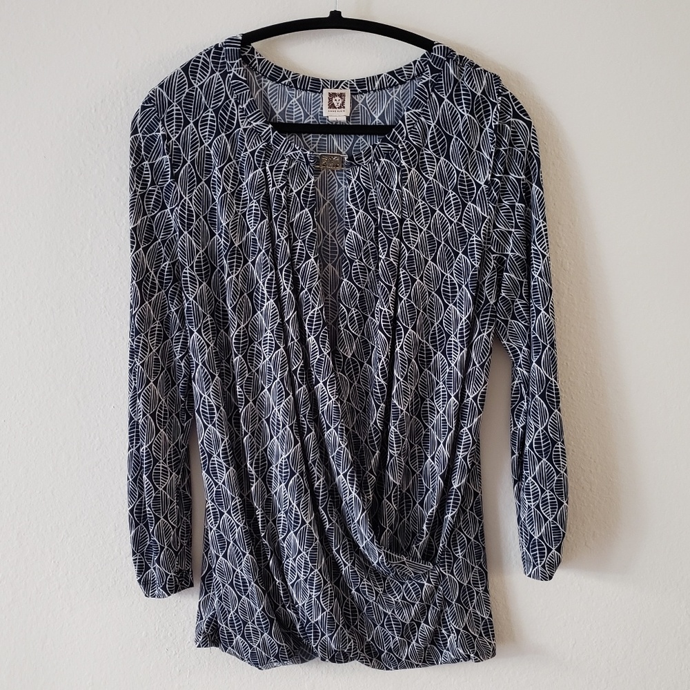 Anne Klein long sleeve chiffon blouse